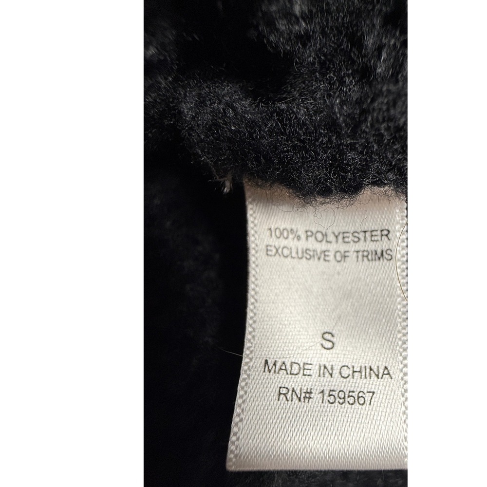 Womens Cardigan Black Size S Applique Crochet 3D Pink Rose Grannycore Cottagecor - Picture 11 of 14